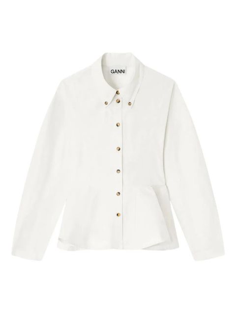 GANNI peplum-detail button shirt - White - zdjęcie produktu nr 1