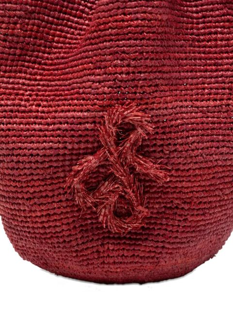 Ruslan Baginskiy HatBag raffia bucket bag - Red