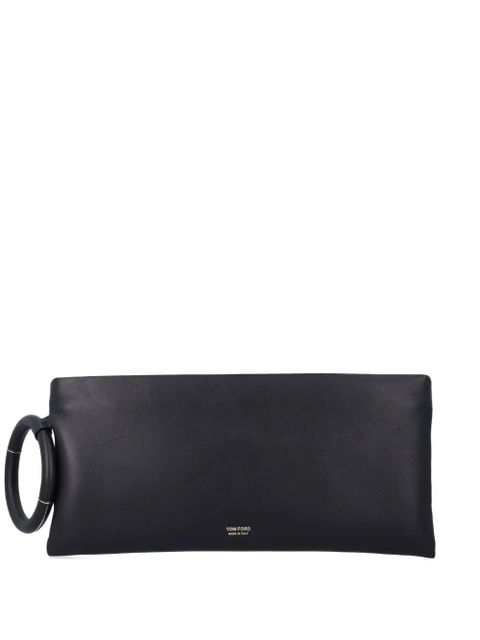 TOM FORD Aura ring leather clutch bag - Black - zdjęcie produktu nr 1