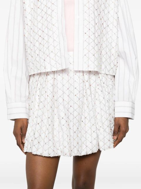 Maje embellished A-line mini skirt - White