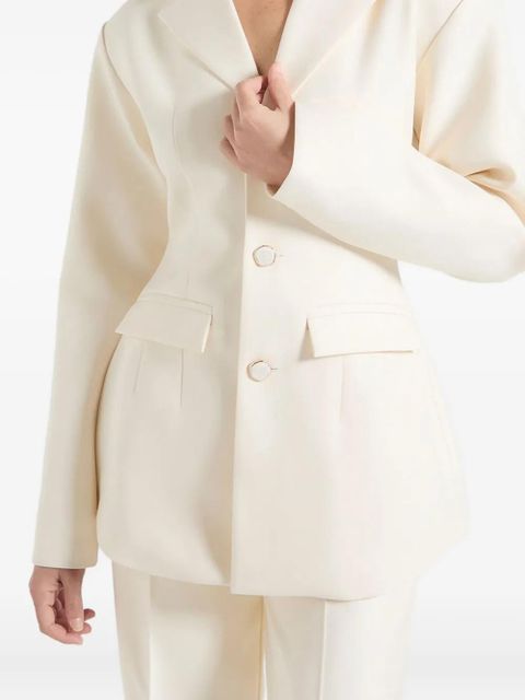 Manière De Voir Claire wide-shoulder belted-waist blazer - Neutrals