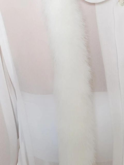 Comme Des Garçons faux fur trim sheer shirt - White