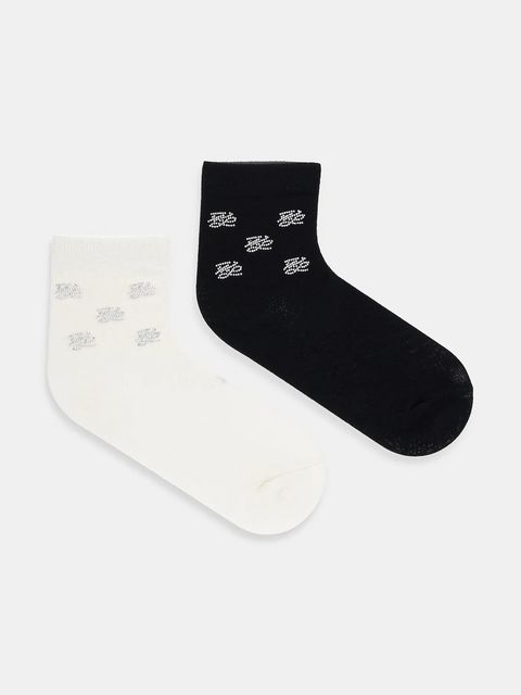 Karl Lagerfeld skarpetki 2-pack K/AUTOGRAPH damskie kolor czarny A2W47008 - zdjęcie produktu nr 1
