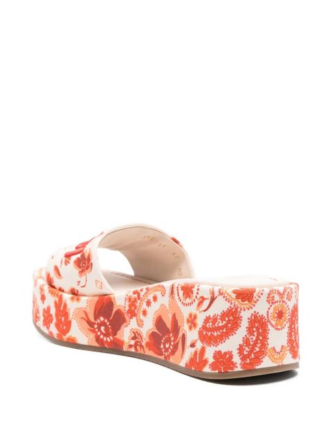 FENDI 55mm Sunshine floral-print sandals - Neutrals