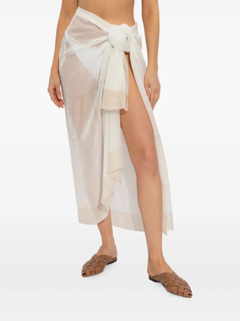 Balmain logo-print sarong - Neutrals