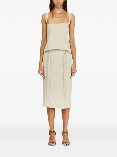 Diesel D-Sana square-neck tie-strap midi dress - Neutrals - zdjęcie produktu nr 2