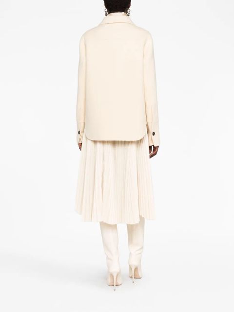 Jil Sander button-up wool shirt jacket - Neutrals