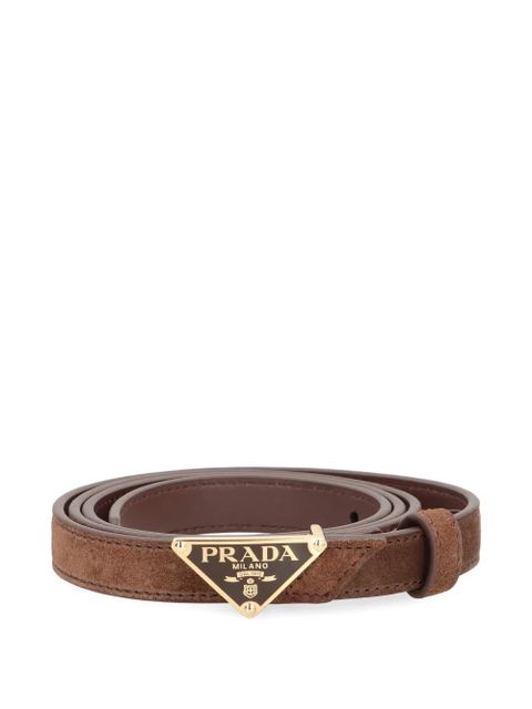 Prada triangular buckle leather belt - Brown - zdjęcie produktu nr 1