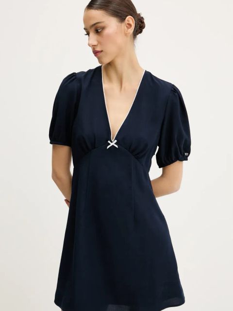 Tommy Jeans sukienka kolor granatowy mini rozkloszowana DW0DW20337