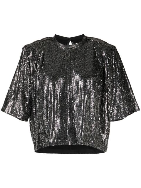 MARANT ÉTOILE Delfi rhinestone blouse - Silver - zdjęcie produktu nr 1