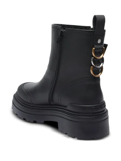 PINKO buckle-detail side-zip boots - Black