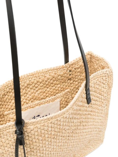 Manebi raffia shoulder bag - Neutrals
