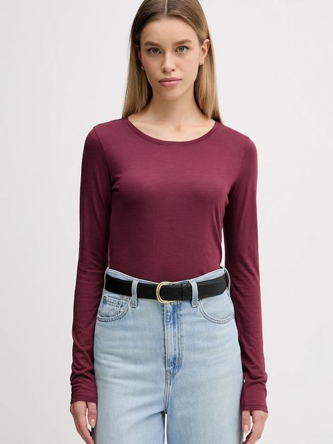 Sisley longsleeve damski kolor bordowy - zdjęcie produktu nr 1