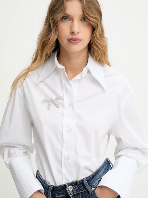 Answear.LAB koszula damska kolor biały regular z kołnierzykiem klasycznym