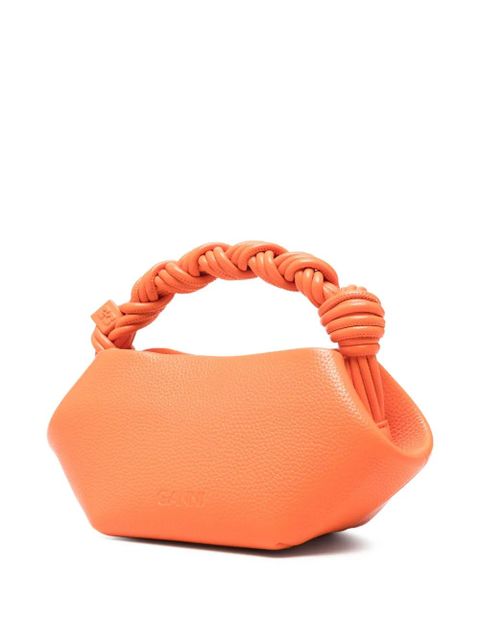 GANNI mini Bou braided-handle tote bag - Orange