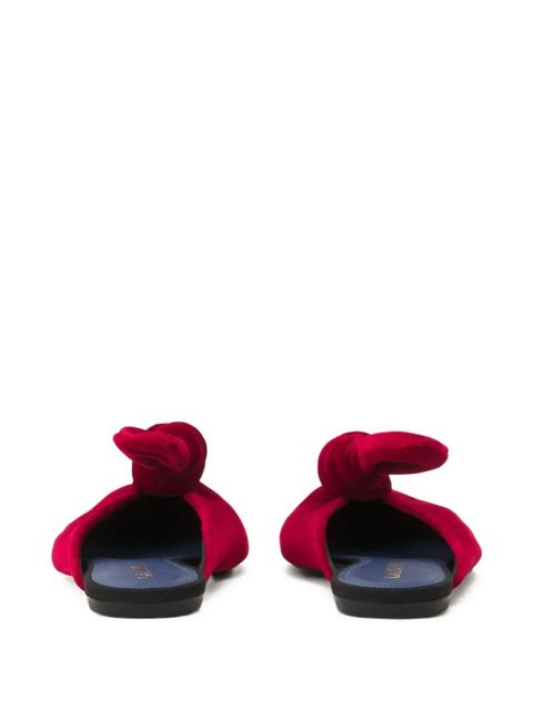 Lanvin knotted velvet-texture mules - Red