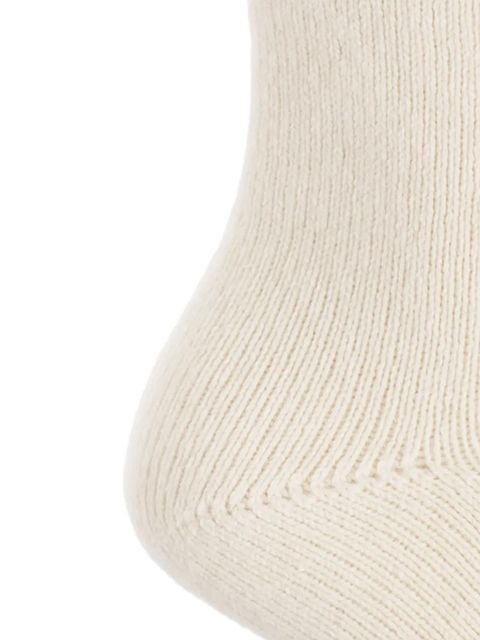 GANNI logo-plaque socks - Neutrals