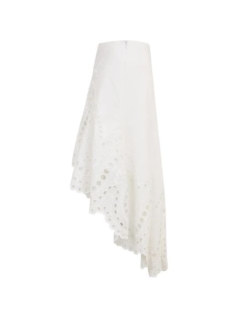 Charo Ruiz Ibiza Finn eyelet asymmetric skirt - White