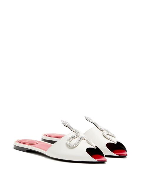 Valentino Garavani Coeur Vipère slide sandals in kidskin - White - zdjęcie produktu nr 2