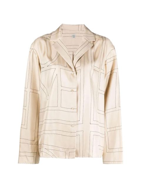 TOTEME monogram silk blouse - Neutrals - zdjęcie produktu nr 1