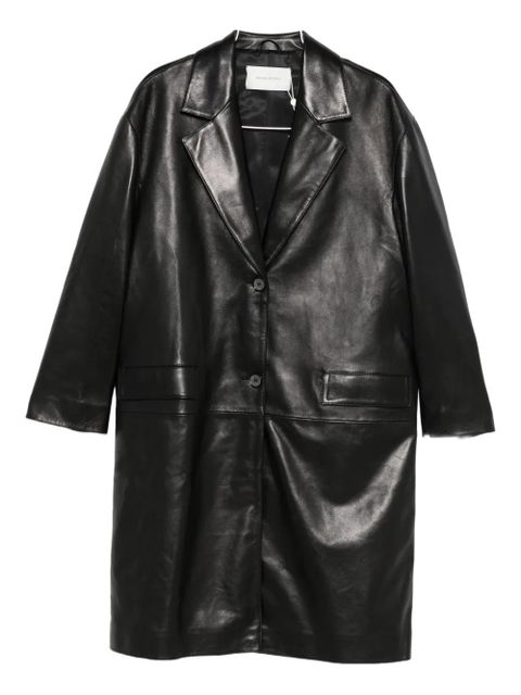 Magda Butrym leather button-fastening coat - Black - zdjęcie produktu nr 2