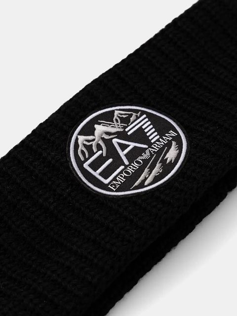 EA7 Emporio Armani opaska z dodatkiem wełny kolor czarny AF18020.7X000315 - zdjęcie produktu nr 2