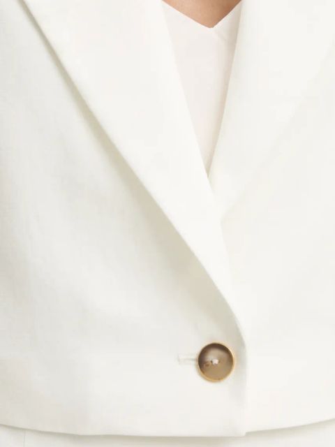 Answear.LAB marynarka crop z chustą kolor biały jednorzędowa gładka