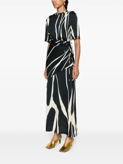 Nanushka striped crepe midi dress - Black