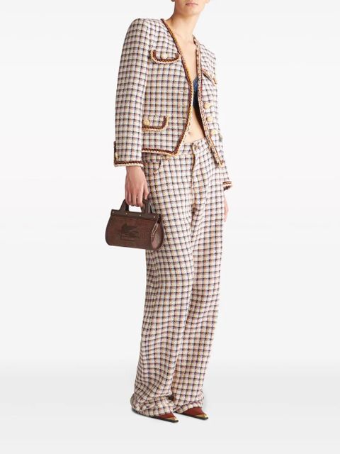 ETRO check-jacquard wide-leg trousers - White - zdjęcie produktu nr 2