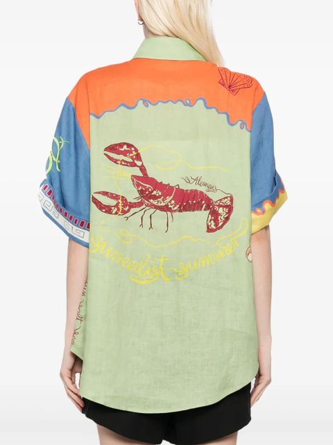 ALEMAIS surrealist summer shirt - Yellow