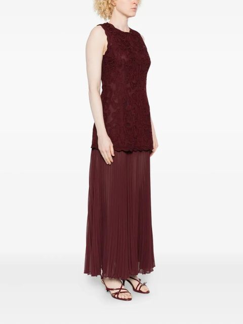 Ulla Johnson macramé pleated dress - Red