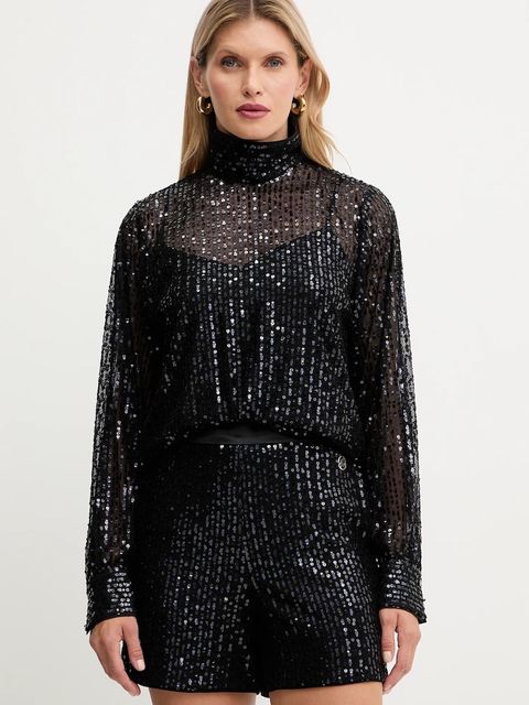 Karl Lagerfeld bluzka damska kolor czarny wzorzysta A4W11020 - zdjęcie produktu nr 1