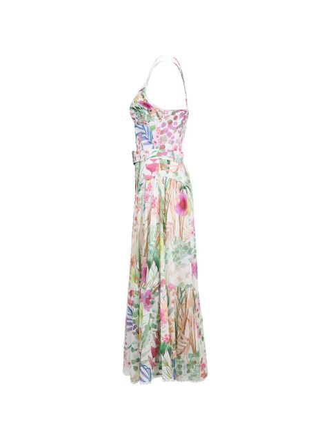 Charo Ruiz Ibiza Cael floral-print belted midi dress - White
