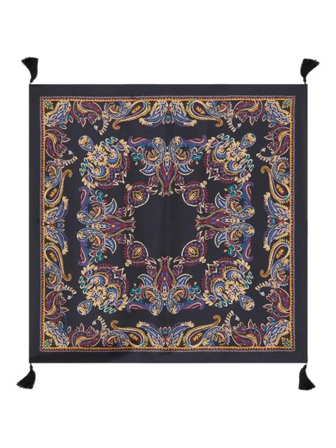 ETRO tassels paisley-print silk scarf - Black - zdjęcie produktu nr 1