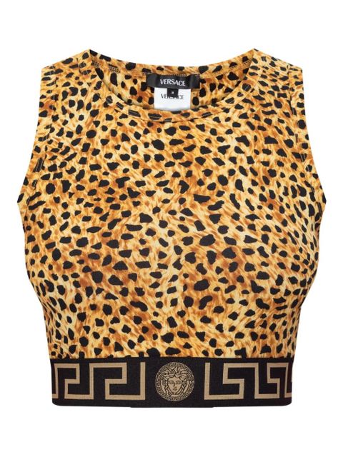 Versace Medusa-motif leopard-print top - Brown - zdjęcie produktu nr 1