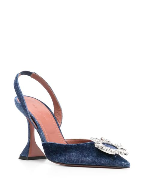 Amina Muaddi 95mm Begum slingback pumps - Blue - zdjęcie produktu nr 2