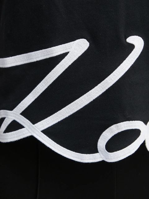 Karl Lagerfeld t-shirt bawełniany KARL SIGNATURE damski kolor czarny A1W17013