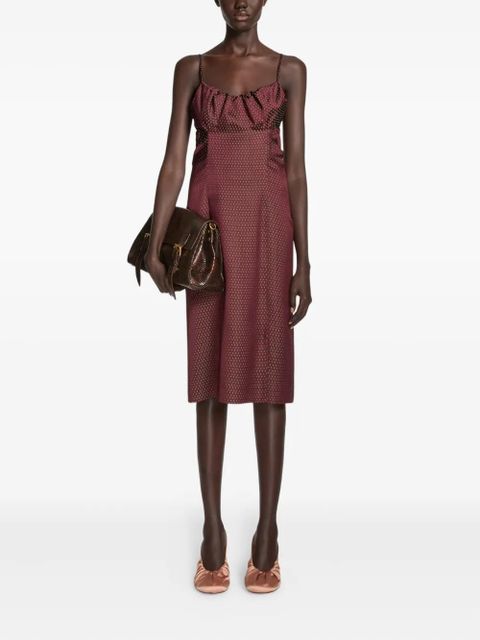 DRIES VAN NOTEN polka-dot pattern midi dress - Red