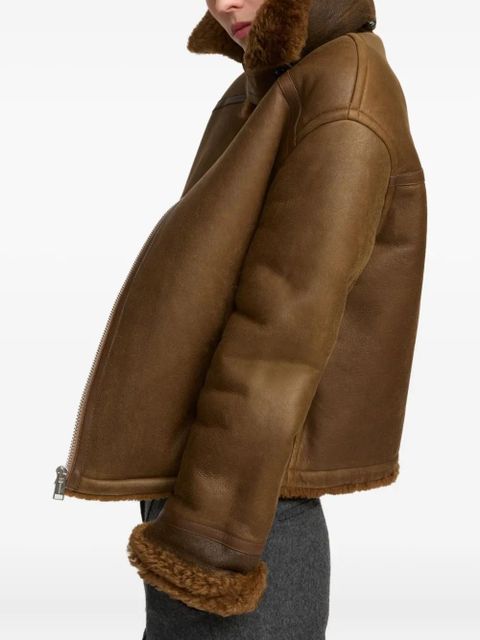 Yves Salomon shearling boxy jacket - Brown