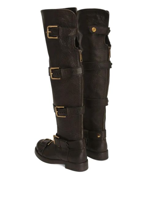 Dolce & Gabbana 20mm buckle-strap boots - Brown