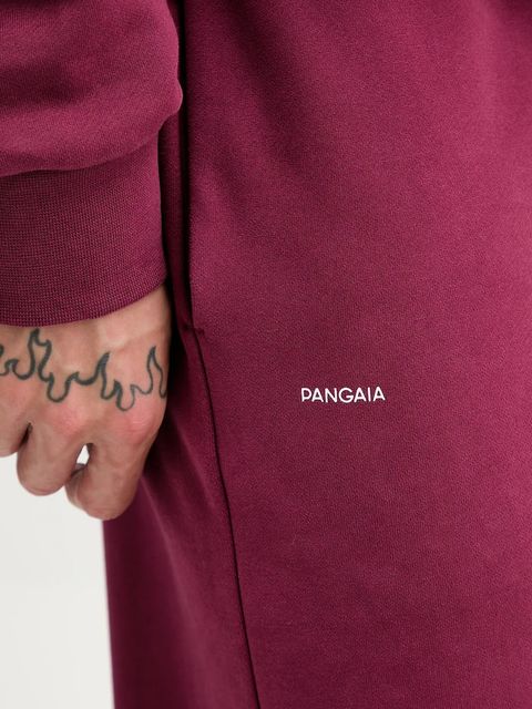 Pangaia spodnie dresowe bawełniane kolor bordowy gładkie 10000295
