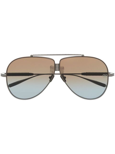 VALENTINO GARAVANI EYEWEAR Rockstud pilot-frame sunglasses - Black - zdjęcie produktu nr 1