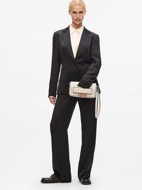 Karl Lagerfeld torebka skórzana kolor beżowy A4W30083