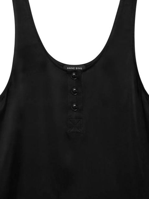 ANINE BING Evy button-front tank top - Black - zdjęcie produktu nr 2