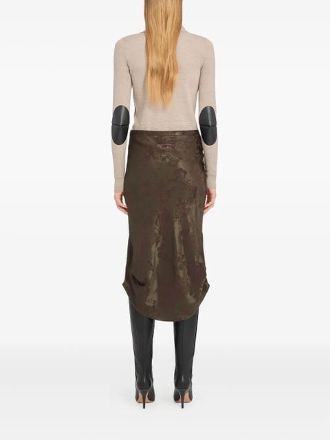 MM6 Maison Margiela jacquard midi skirt - Brown