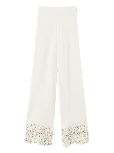 TWINSET knitted lace-panel trousers - White - zdjęcie produktu nr 1