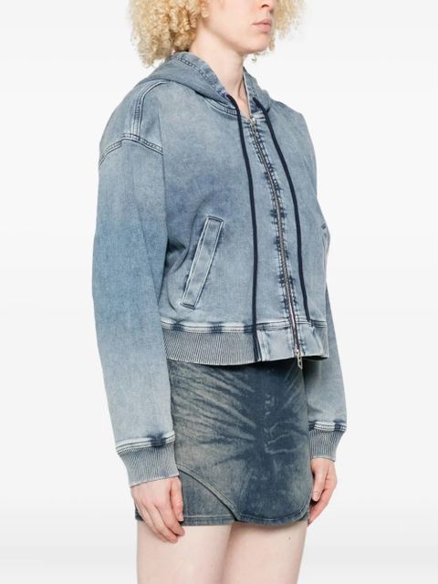 Diesel hooded zip-up denim jacket - Blue