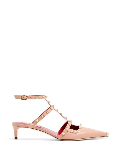 Valentino Garavani Rockstud court shoes in kid leather 40mm - Pink - zdjęcie produktu nr 1
