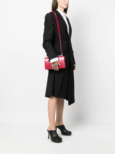 Alexander McQueen The Biker Jewelled leather crossbody bag - Red