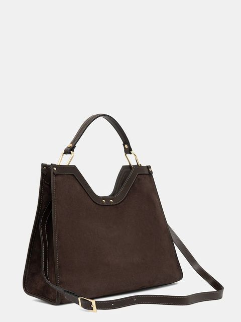 Answear.LAB torebka zamszowa kolor brązowy